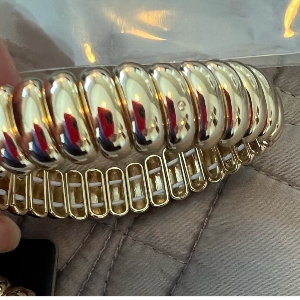 J. Crew Gold Ribbed Expansion Bracelet - Picture 7 of 8